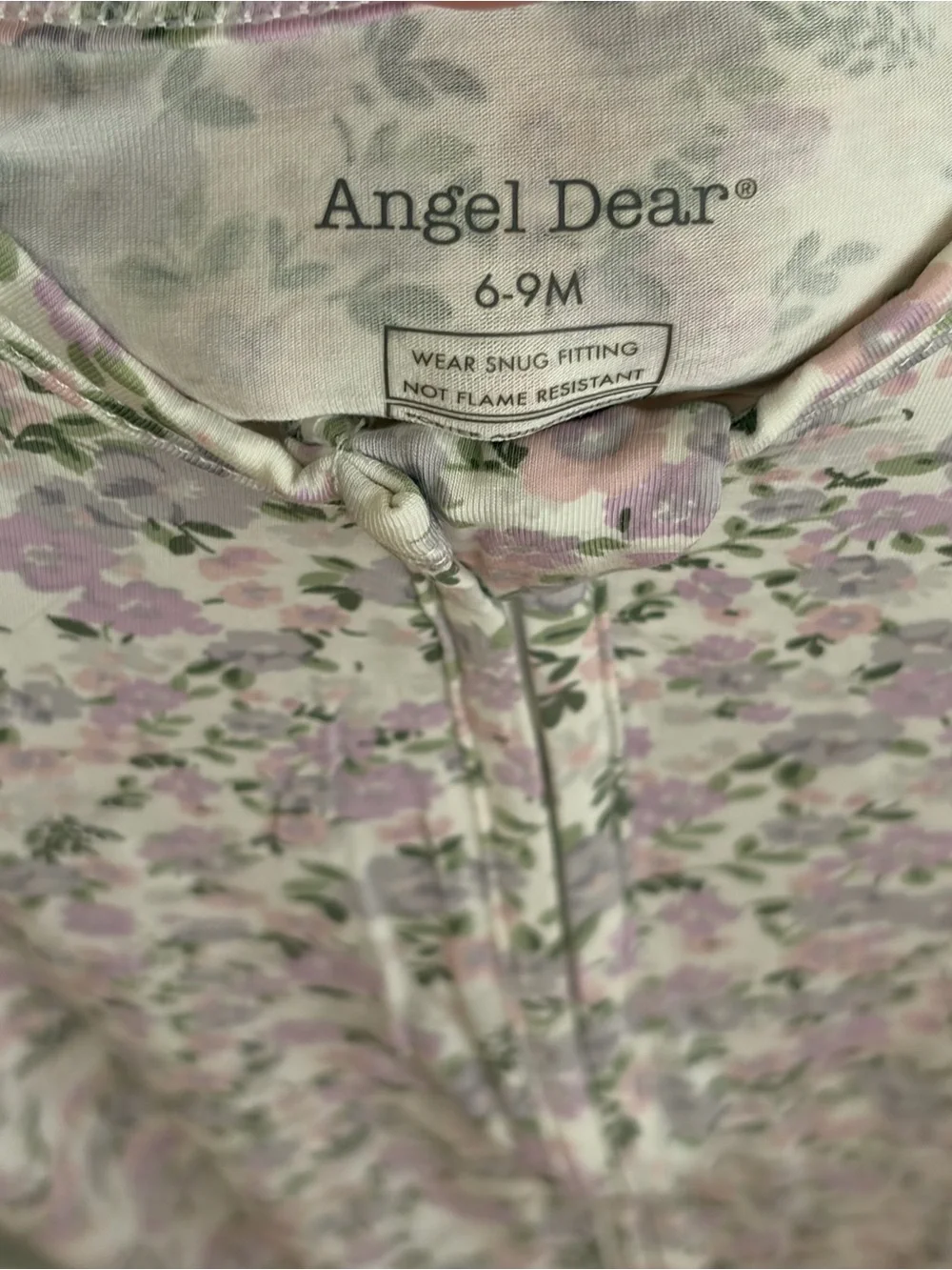 NWT Angel Dear Bamboo Lavender Floral Footed One-Piece Pajama